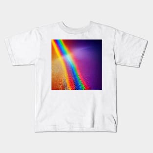 Liquid Colors Flowing Infinitely - Heavy Texture Swirling Thick Wet Paint - Abstract Inspirational Rainbow Drips Kids T-Shirt